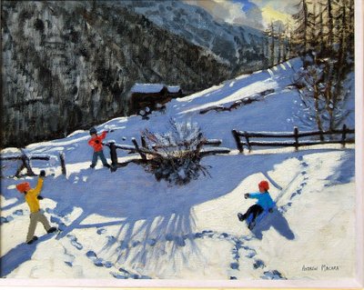 Snowballers, Zermatt by Andrew Macara